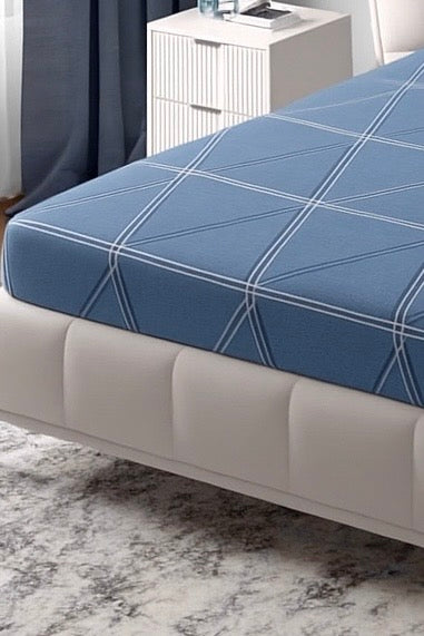 Blue Elegance Cotton Bedsheet