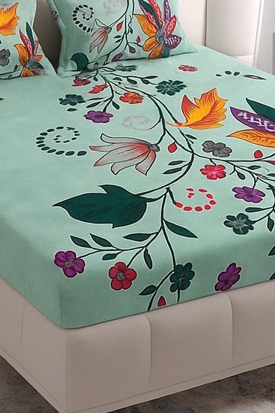 Floral Symphony Cotton Bedsheet