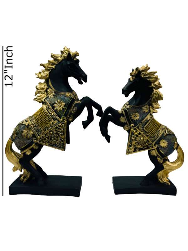 Decstor Black & Golden Horse Statue For Home - Image 2