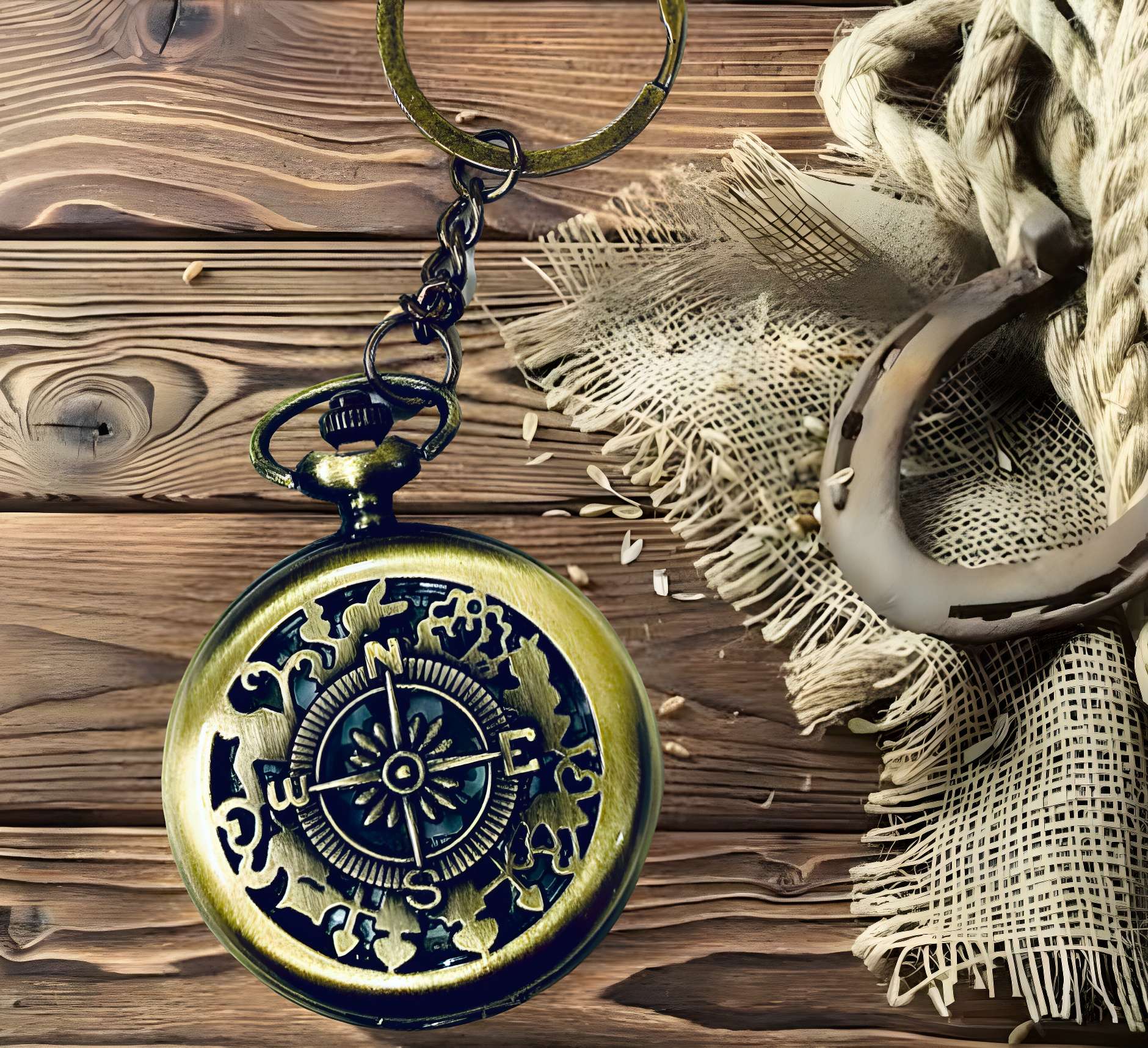 Time Antique Number Theme Design Key Chain