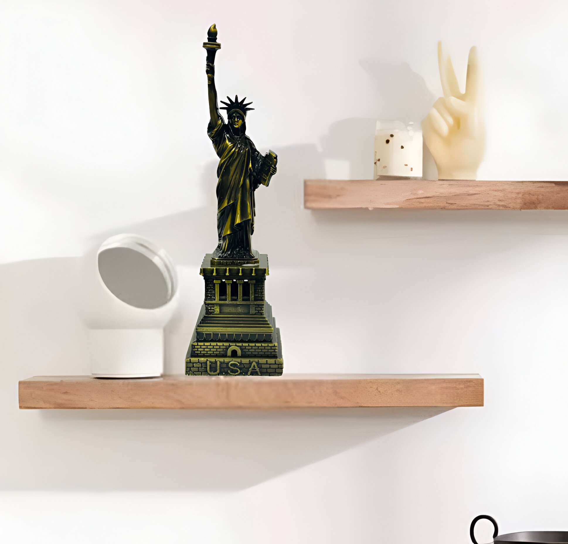 Statue Of Liberty Miniature, Monuments, Decorative Showpiece 9 Inch Decorative Showpiece - 12 cm (Metal, Gold