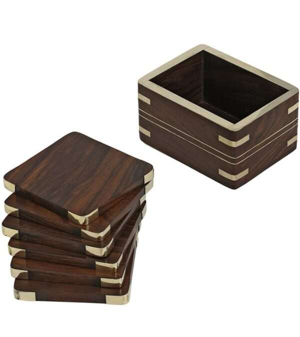 DS Art Square Reversible Wood Coaster Set (Pack of 6) - Image 2