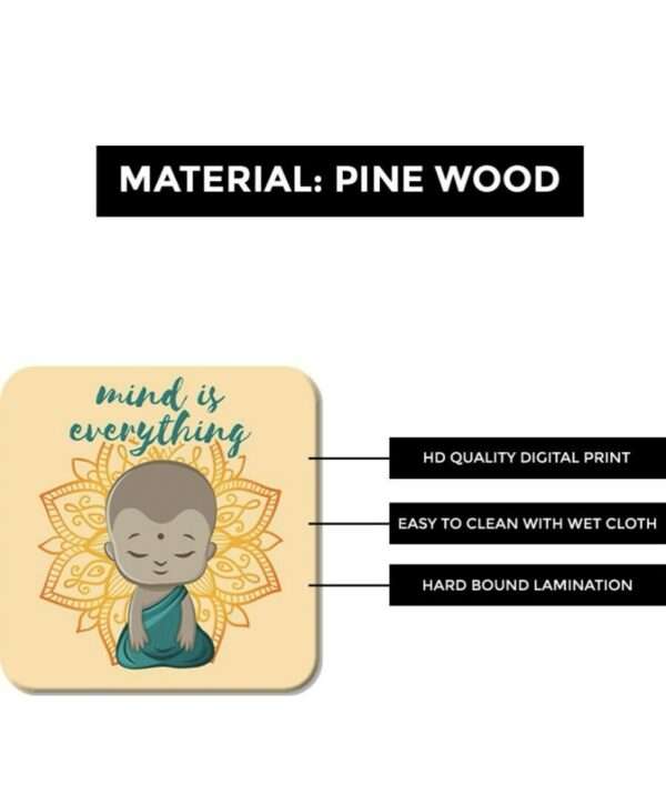 Art Vibes Square Wood Coaster (Pack of 6) - Image 4