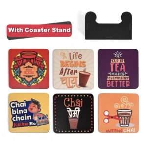 Chai Love Square Reversible Coaster Set (Pack of 6)