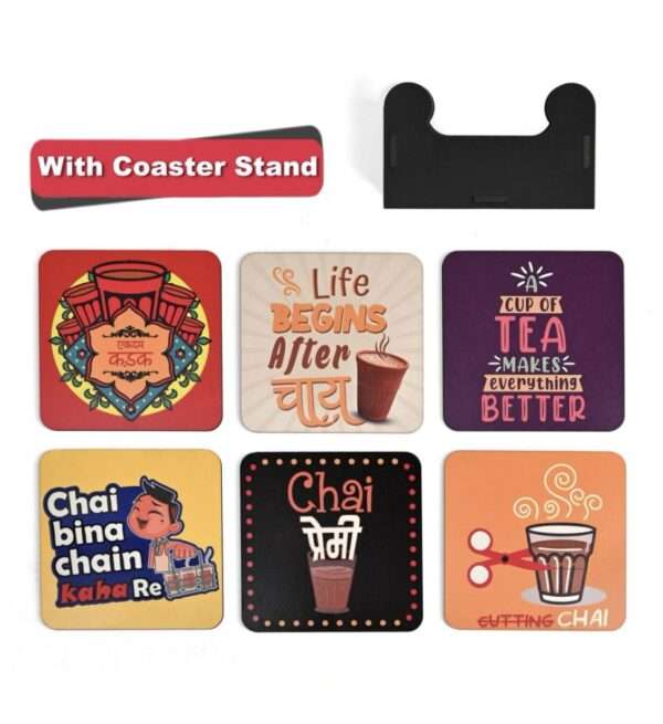 Chai Love Square Reversible Coaster Set (Pack of 6)