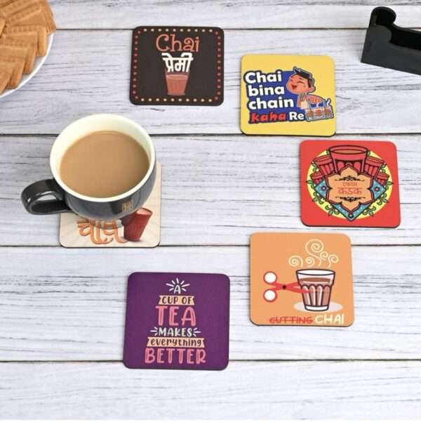 Chai Love Square Reversible Coaster Set (Pack of 6) - Image 2
