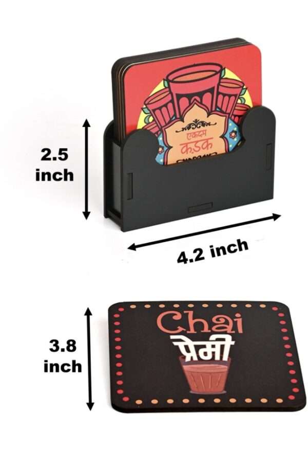Chai Love Square Reversible Coaster Set (Pack of 6) - Image 3