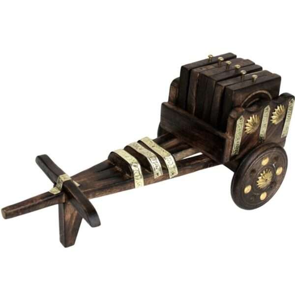 Bazaar Square Reversible Wood Coaster Set - Image 2