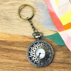 Vintage Theme Pocket Clock Key Chain