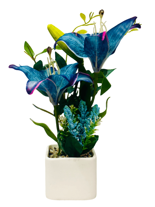 Blue Leaf Flower Pot for Home - Image 2