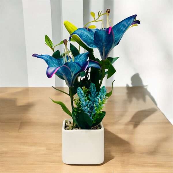 Blue Leaf Flower Pot for Home