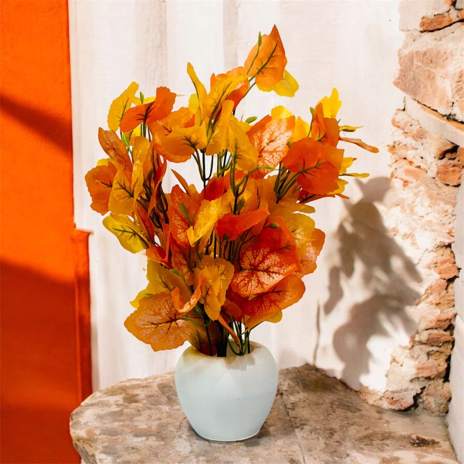 Unique Bloosam Orange Leaf Flower Pot for Home