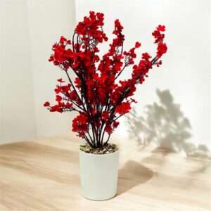 TIED Baker Red Leaf Flower Pot for Home
