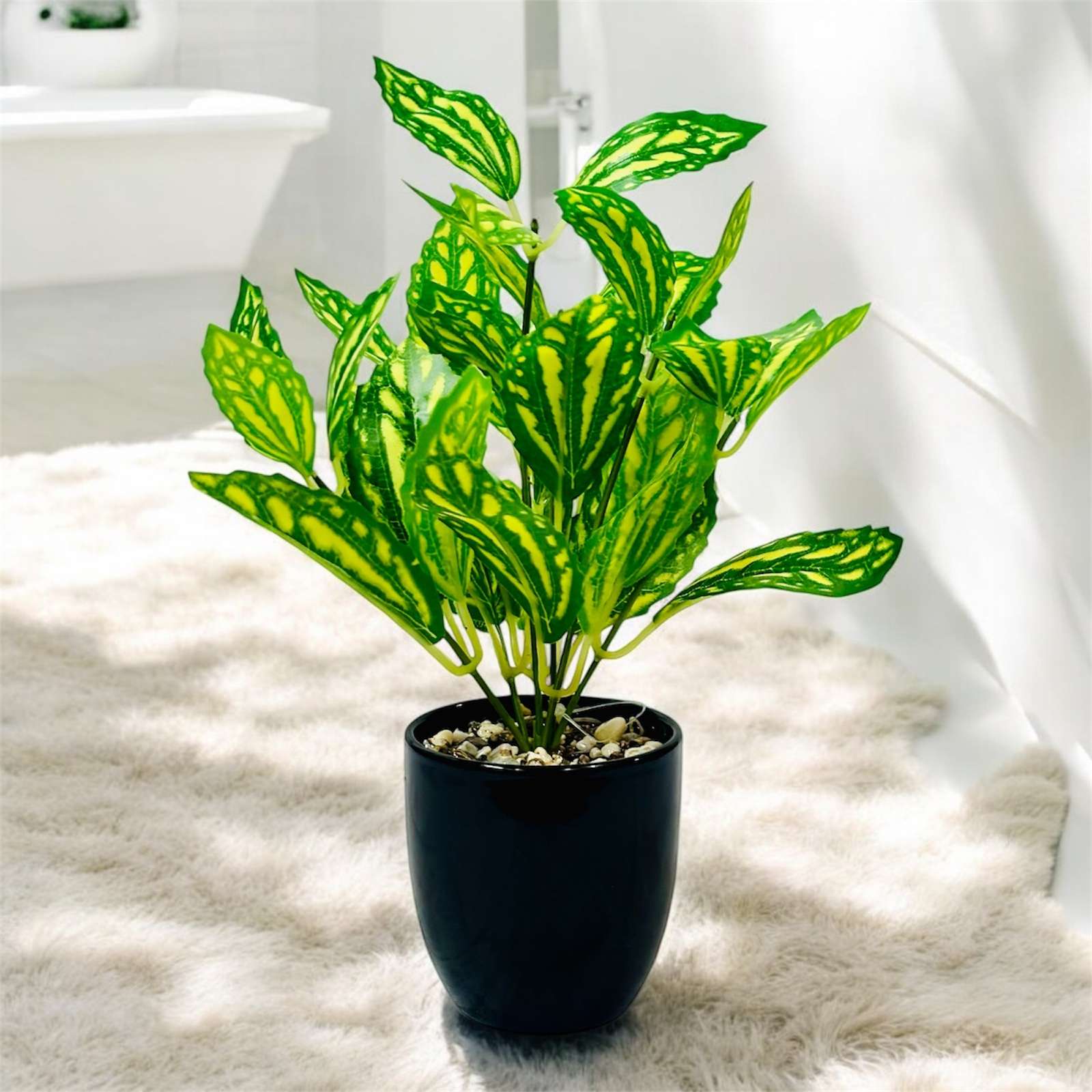 Ribbon Green Leaf Plant Pot for Home
