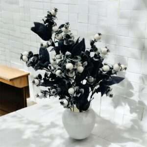 Black Berry White Leaf Planter for Home