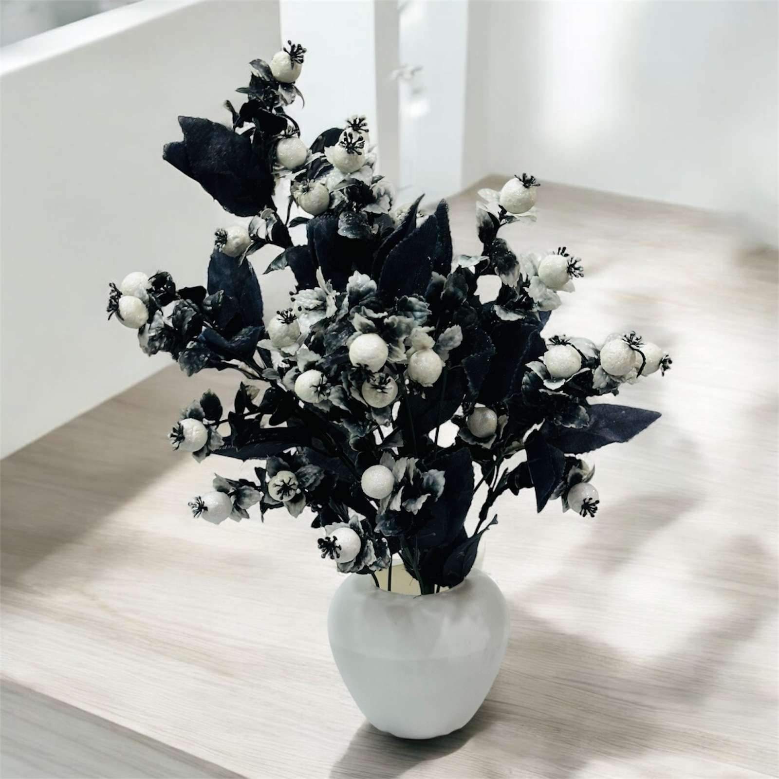 Black Berry White Leaf Planter for Home - Image 2