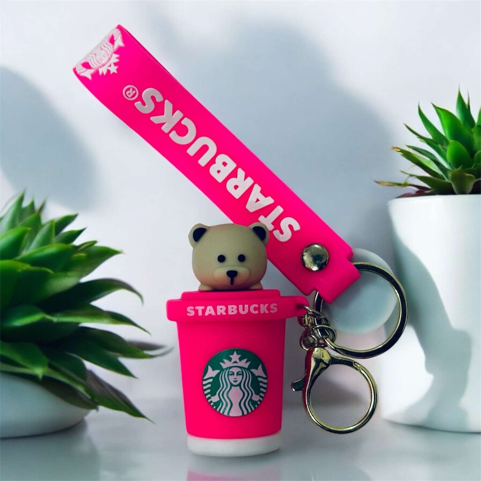 Starbucks-themed keychain