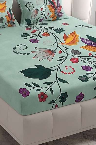 Floral Symphony Cotton Bedsheet - Image 2