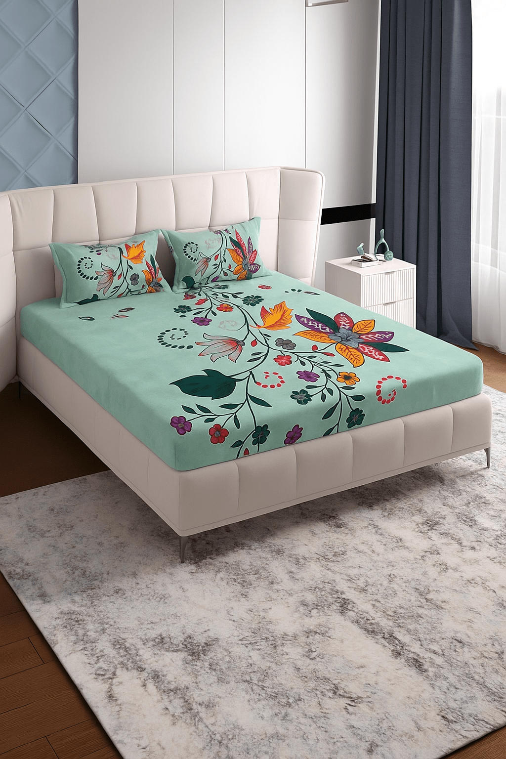 Floral Symphony Cotton Bedsheet