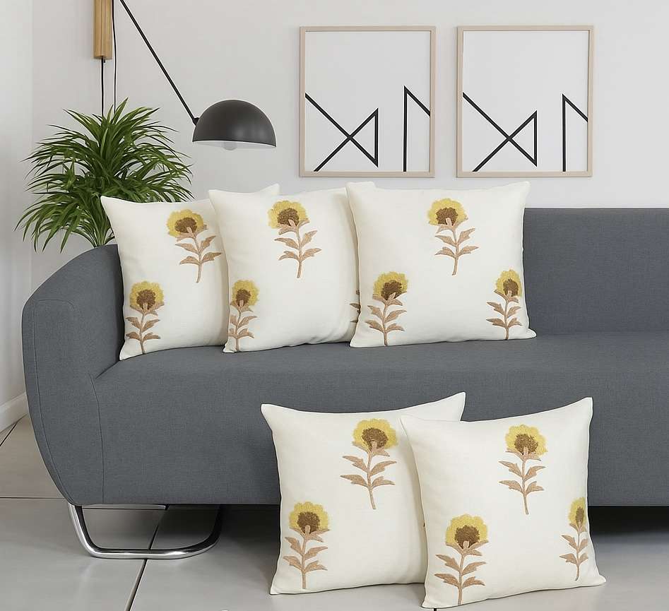 Sunflower Cotton Cushion Cover 16 X 16